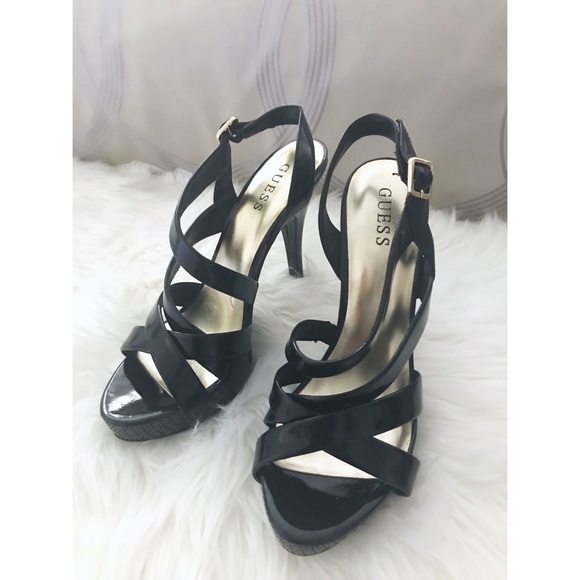 Strappy black guess heels GREAT CONDITION - Picture 2 of 3